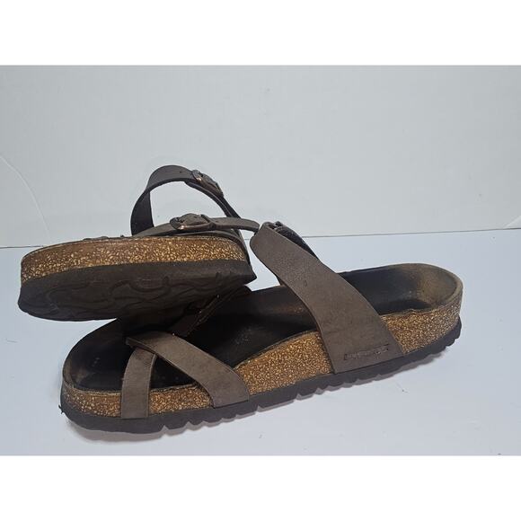 Birkenstock Womens 39 8 Mayari Sandals Shoes Black Toe Loop Thong Slip On Flat - Picture 3 of 8